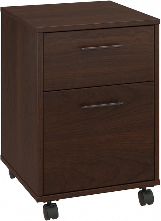 Bush Furniture Key West 2 Drawer Mobile File Cabinet in Bing Cherry