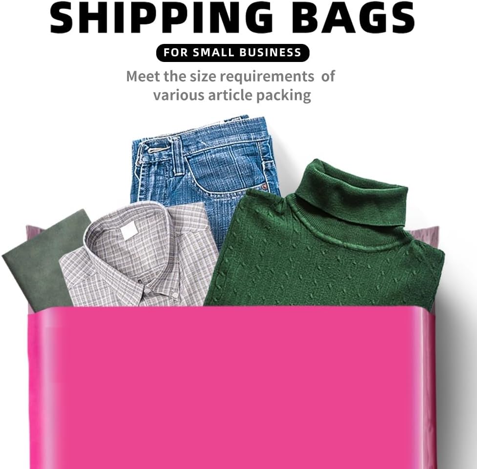 POLYSELLS 1000 pcs 9x12 Inches Pink Poly Mailers Shipping Envelopes, Strong Adhesive Sealing, Waterproof, and Tear-resistant Postal Mailing Bags for Clothing, Books, and Accessories
