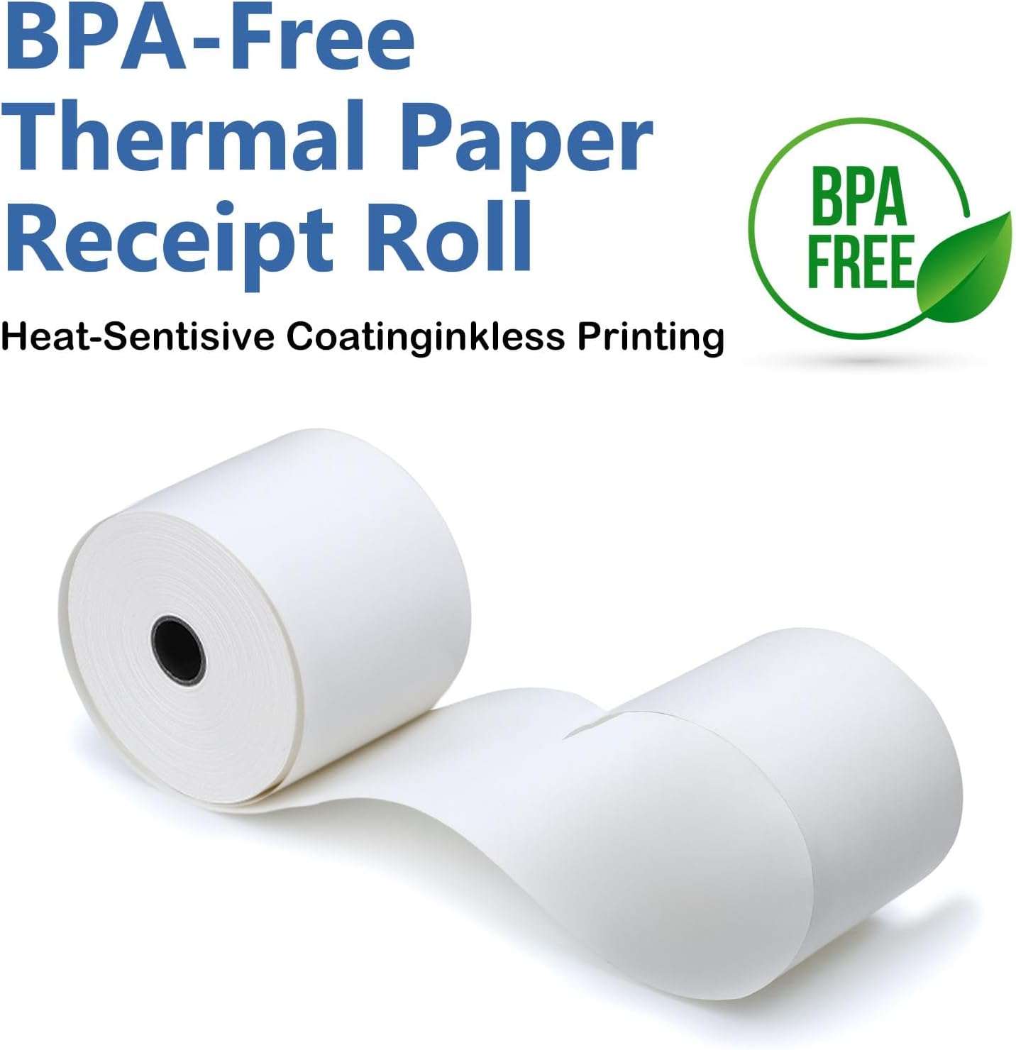(12 Rolls) 2 5/16" x 400' Thermal Paper Receipt Rolls, Compatible with Dresser Wayne, Gilbarco, VeriFone Ruby, Speedpass, Vista and Other POS Systems Thermal Paper BPA Free