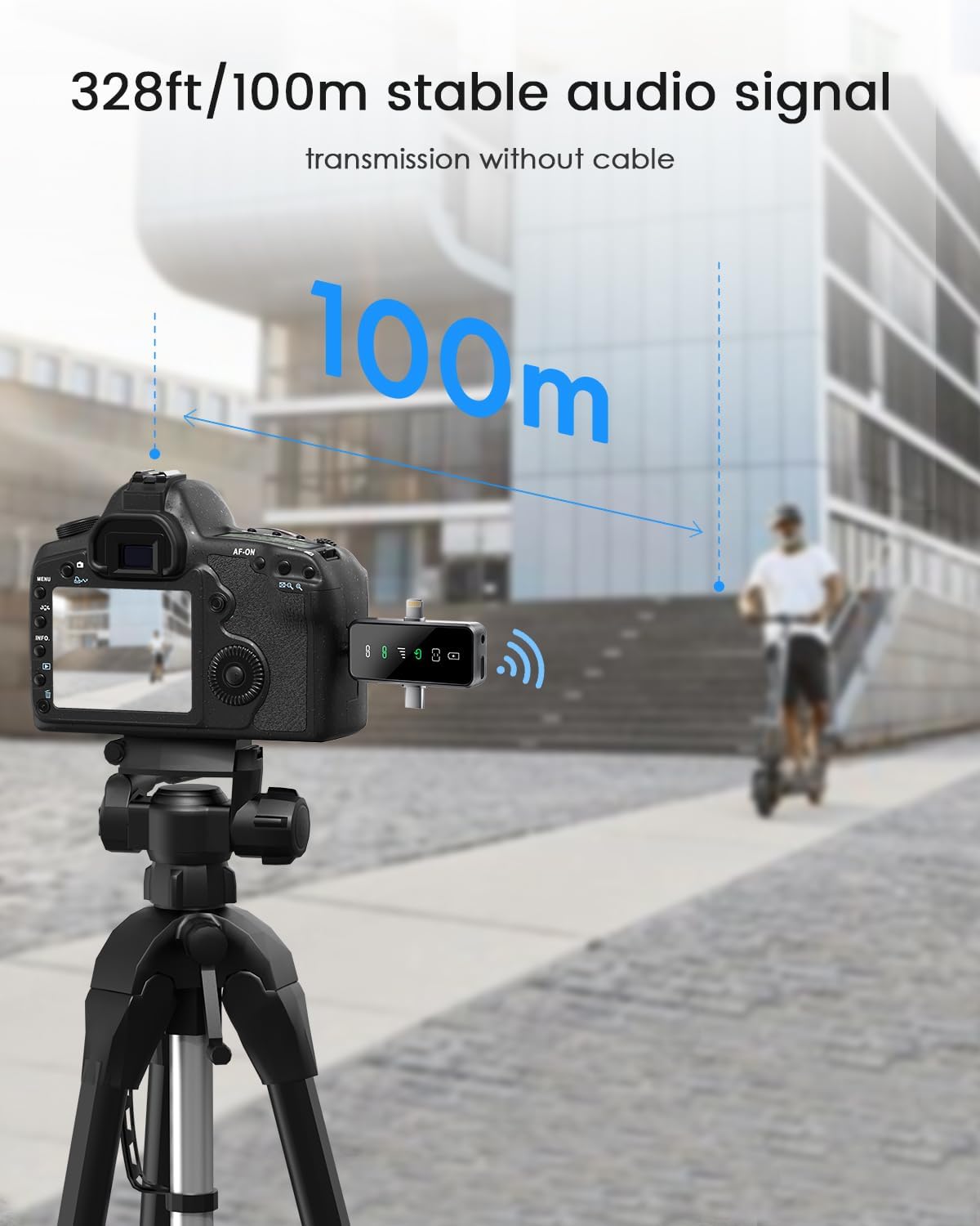 PQRQP 3 in 1 Microphone for iPhone/Android/Camera, Mini Microphone, 328ft Transmission, 18H Battery Life, Wireless Microphones Crystal-Clear Audio for Podcasting, Vlog, Streaming (Graphite Gray)