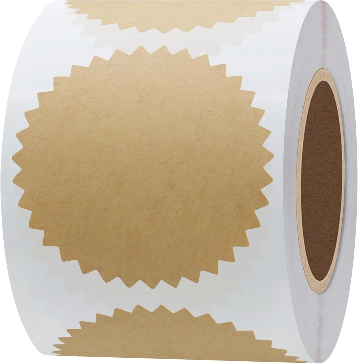 Hybsk 300pcs 2 inch Kraft Paper Certificate Sealing Labels with Serrated Edge Awards Legal Embossing Stickers (Kraft Paper)