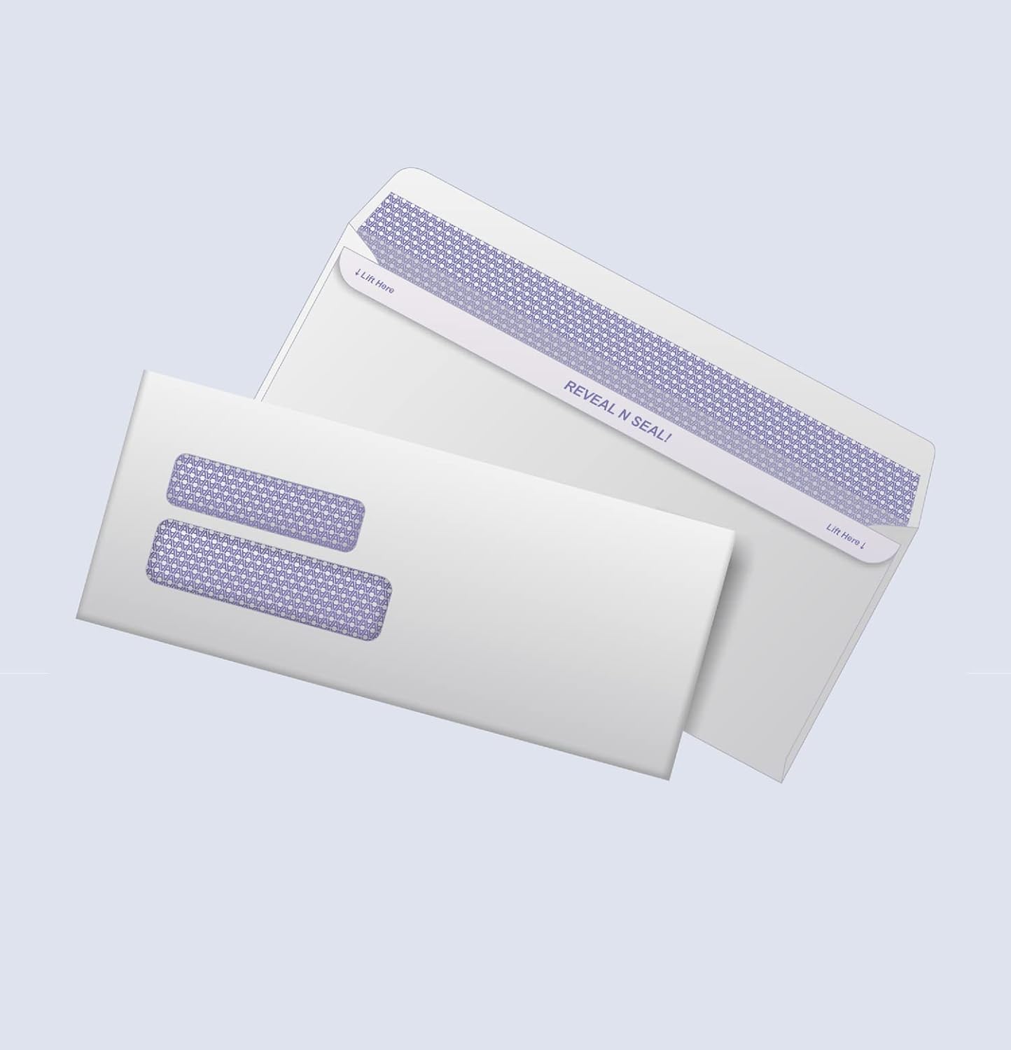 Compuchecks Double Window Envelopes #9- Flip and Seal Flap, Security Business Mailing Envelopes - Tamper Evident, Security Tint - 500 Count