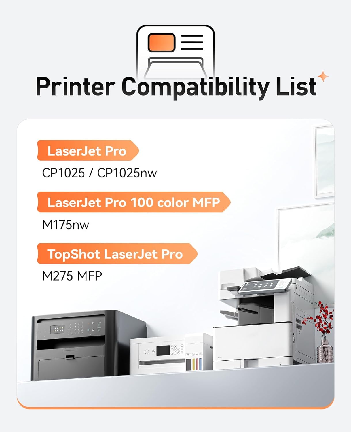 126A Toner Cartridge Set 4-Pack Replacement for HP 126A CE310A CE311A CE312A CE313A Toner Compatible with HP Laserjet Pro 100 Color MFP M175nw CP1025 CP1025nw M275 Printer Black Cyan Magenta Yellow