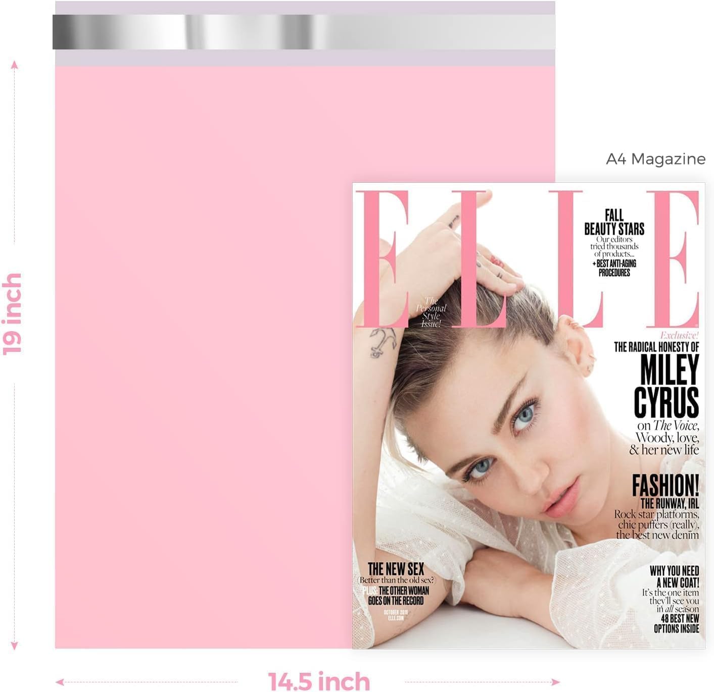 Metronic Poly Mailers 14.5x19 70000 Pack Large Shipping Bags for Clothing Mailing Bags with Strong Self-sealing Adhesive Waterproof and Tear-Proof Poly Bag Bulk in Light Pink