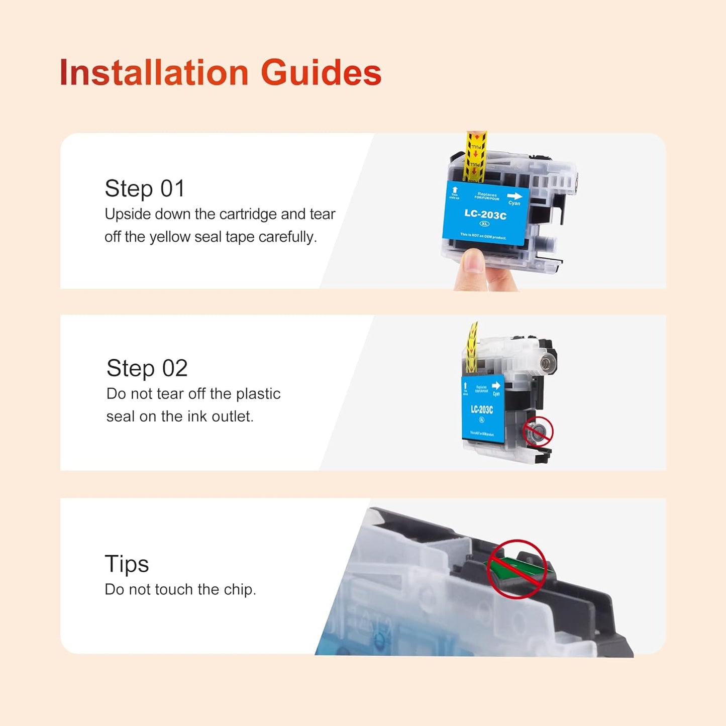 LC203XL LC201 Ink Cartridges Compatible for Brother LC203 Ink Cartridges LC203BK LC201XL Use for Brother MFC-J480DW MFC-J485DW MFC-J880DW MFC-J4420DW(11 Pack: 5 Black, 2 Cyan, 2 Magenta, 2 Yellow)