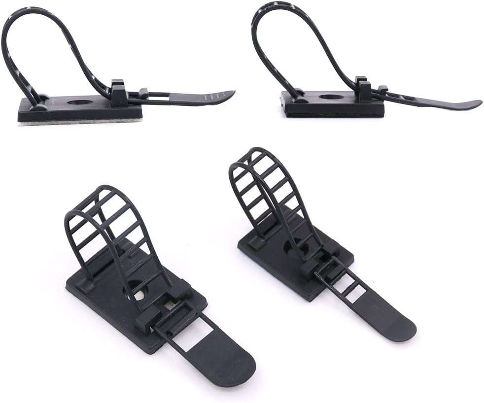 50Pcs 2 Sizes Adjustable Self-Adhesive Nylon Cable Straps Cable Ties Cord Clamp for wire management, Large and Small