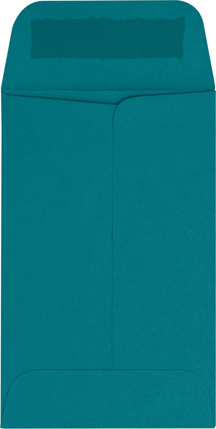 LUXPaper #1 Coin Envelopes | 2 1/4" x 3 1/2" | Teal | 80lb. Text | 1,000 Qty