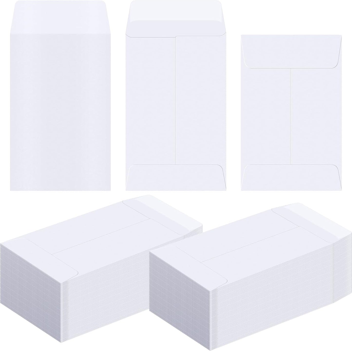 1000 Pcs 2.25 x 3.5 Inch Coin Envelopes Bulk Seed Packets Envelopes Small Self Adhesive for Money Cash Key Storage Home Office Supplies(White)