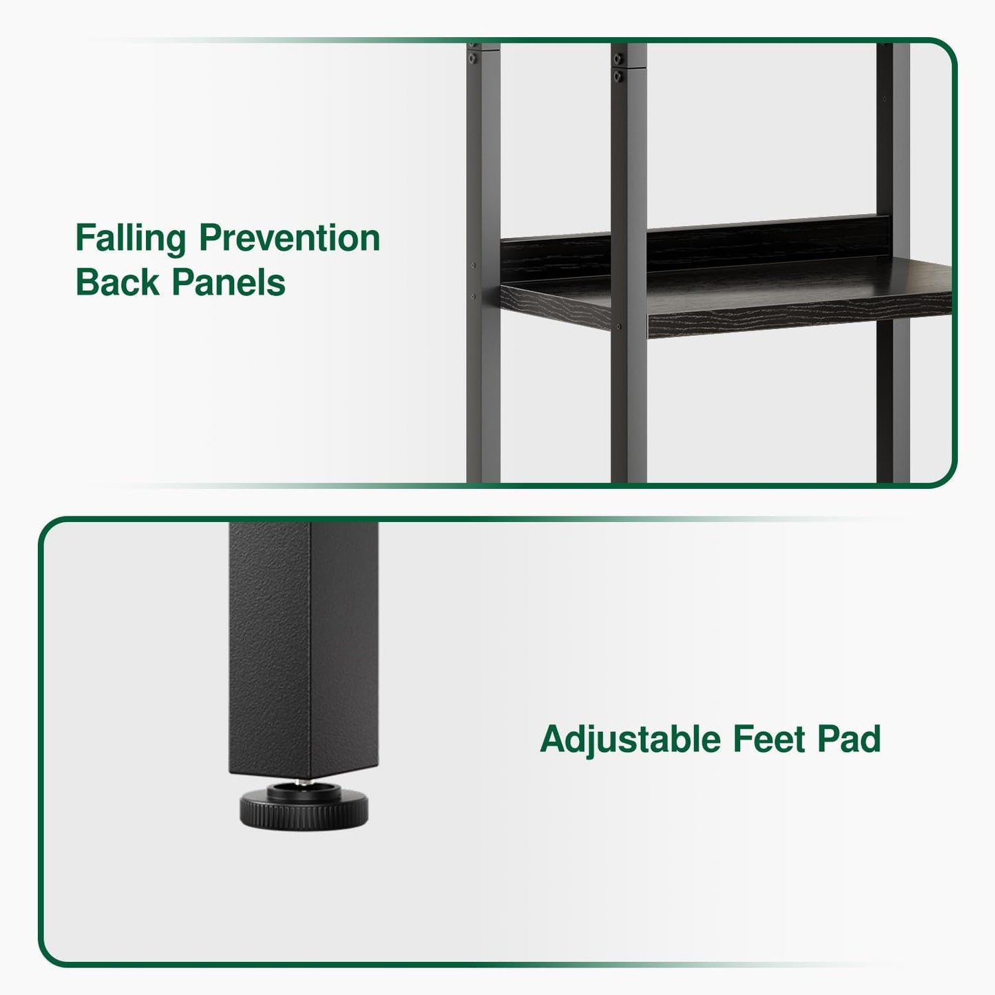 OTK Triple Column 5 Tier Bookshelf, Large Bookcase with 14 Open Display Shelves, Adjustable Industrial Book Shelf with Baffles, Wide Bookshelves for Bedroom, Living Room and Home Office, Black