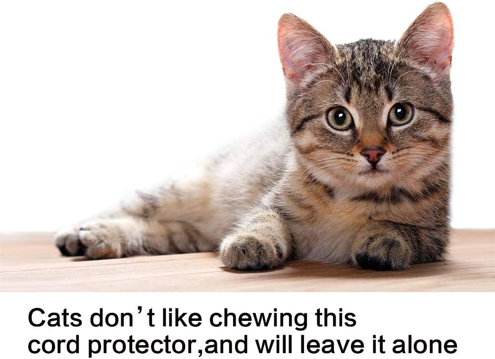 Alex Tech 25ft - 3/8 inch Cord Protector Wire Loom Tubing Cable Sleeve Split Sleeving for USB Cable Power Cord Audio Video Cable - Protect Cat from Chewing Cords - White