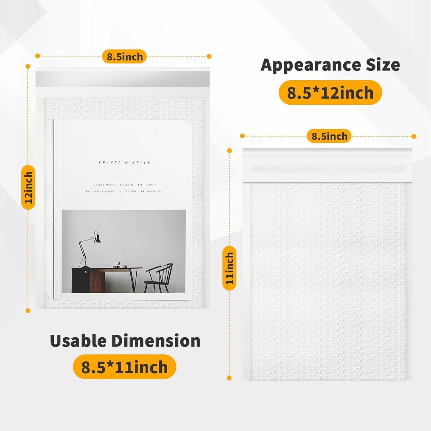 Bubble Mailers 8.5x11inch 40Pack White Bubble Mailers Self-Seal Padded Mailing Envelopes Bubble Opaque Padded Mailer for Small Businesses to Package and Mail Jewelry Cosmetics#2