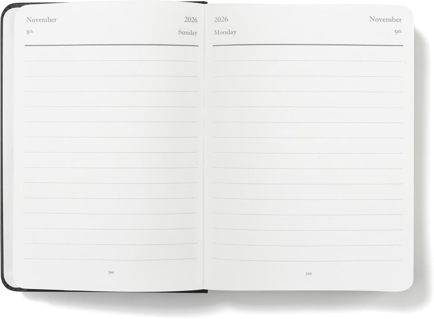Wykeham's Executive 2026 Daily Journal Planner – US Public Holidays & Format – Customization Available (Black, 6"×4.5")