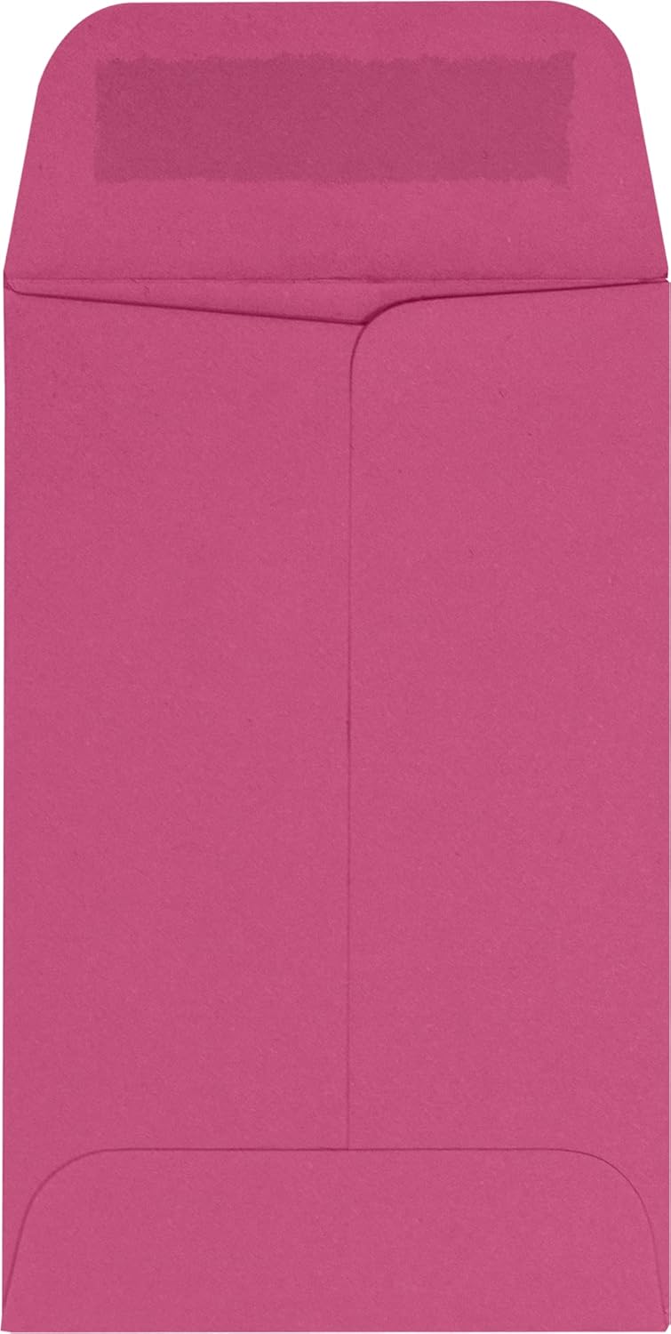 LUXPaper #1 Coin Envelopes | 2 1/4" x 3 1/2" | Magenta Pink | 80lb. Text | 50 Qty