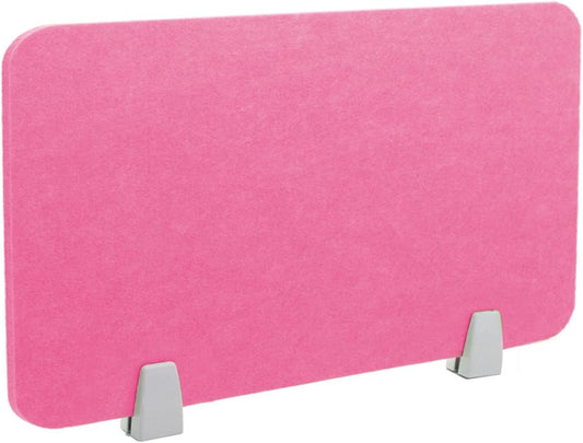 Icegrey Acoustic Desk Divider Privacy Panel Removable Sound Absorbing Desk Partition Board with 2 Clips for Student Call Centers Offices Braries Classrooms Library, Rose Red, 39x11.7"