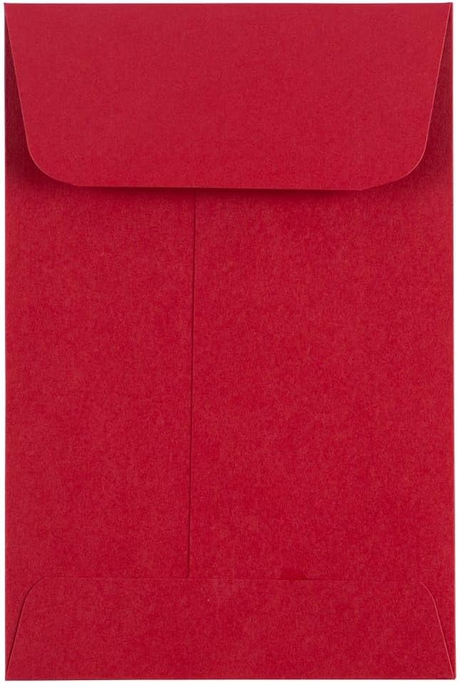 LUXPaper #4 Coin Envelopes | Peel & Press | 3'' x 4 1/2'' | Ruby Red | 80lb. Text | 250 Qty
