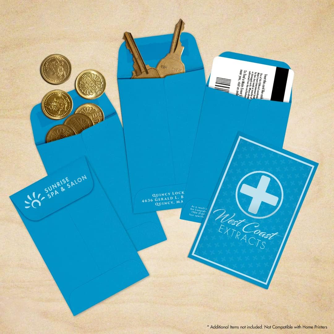 LUXPaper #1 Coin Envelopes | 2 1/4" x 3 1/2" | Pool Blue | 80lb. Text | 500 Qty