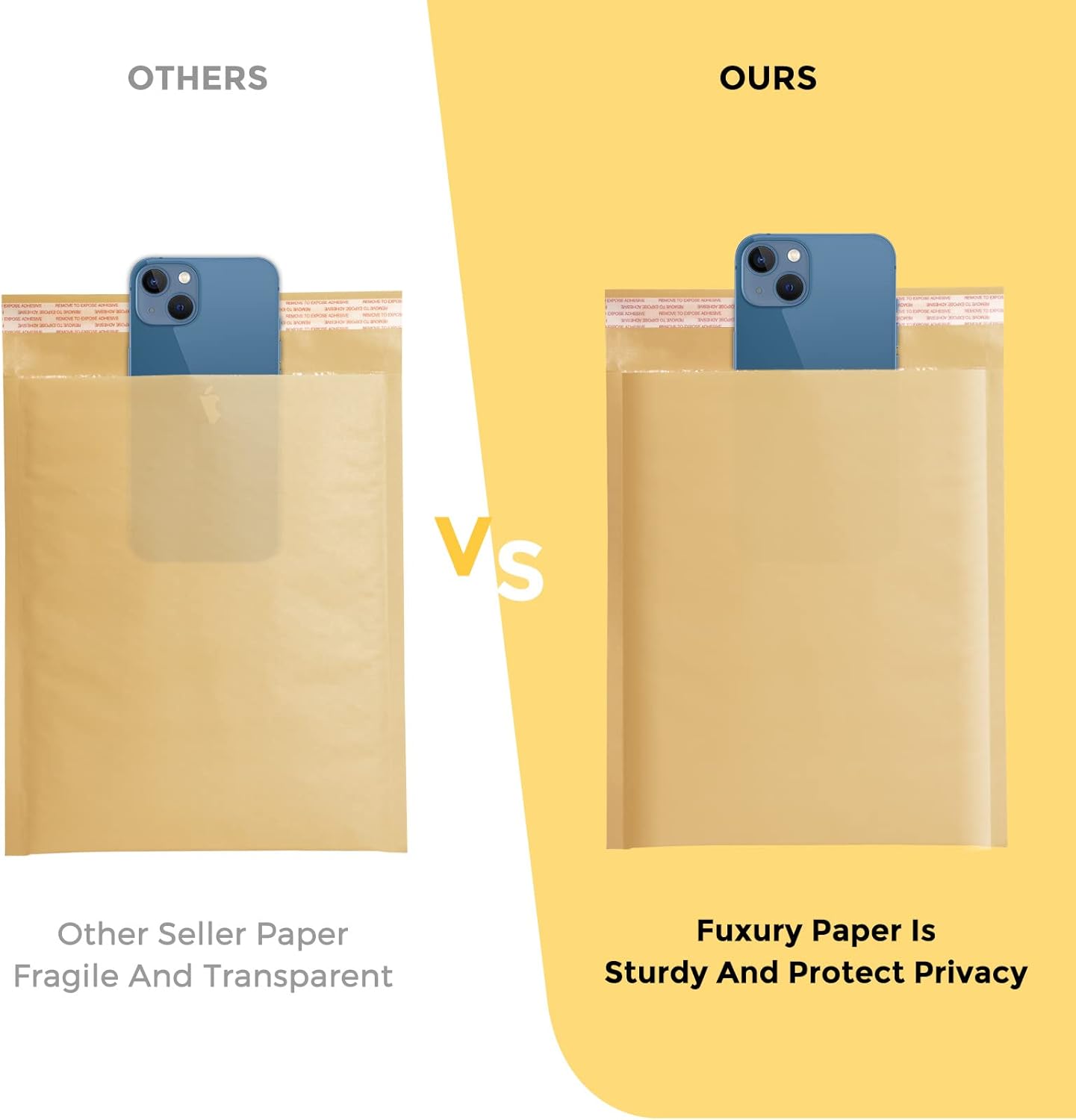 Fuxury Kraft Bubble Mailer 6x10 Inch 50 Pack，Strong Adhesion Padded Envelopes,Self Seal Bubble Envelopes, Waterproof Cushioned Bubble Mailers Packaging for Small Business，Bulk #0 Mailers Brown