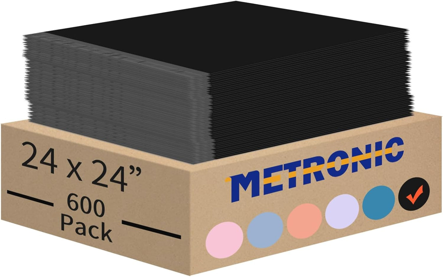 METRONIC Large Poly Mailers 24x24" 600PC Black, Strong Adhensive Shipping Bags for Clothing, Waterproof Packaging Bags, Bulk Shipping Envelopes for Small Business, Mailers Poly Bags Mailing Envelope