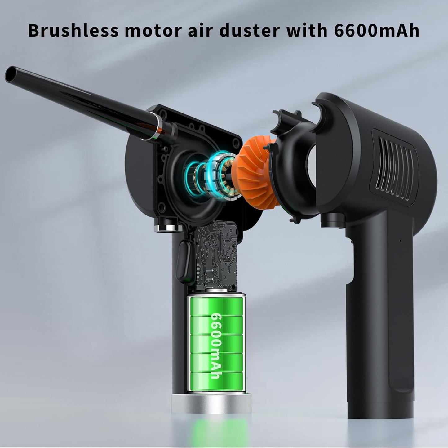 Air Duster, Handheld Cordless Air Duster, Air Blower Rechargeable, Electric Compressed air Gun Battery Operation, for Cleaning Computer Keyboard Camera Lego Toys.