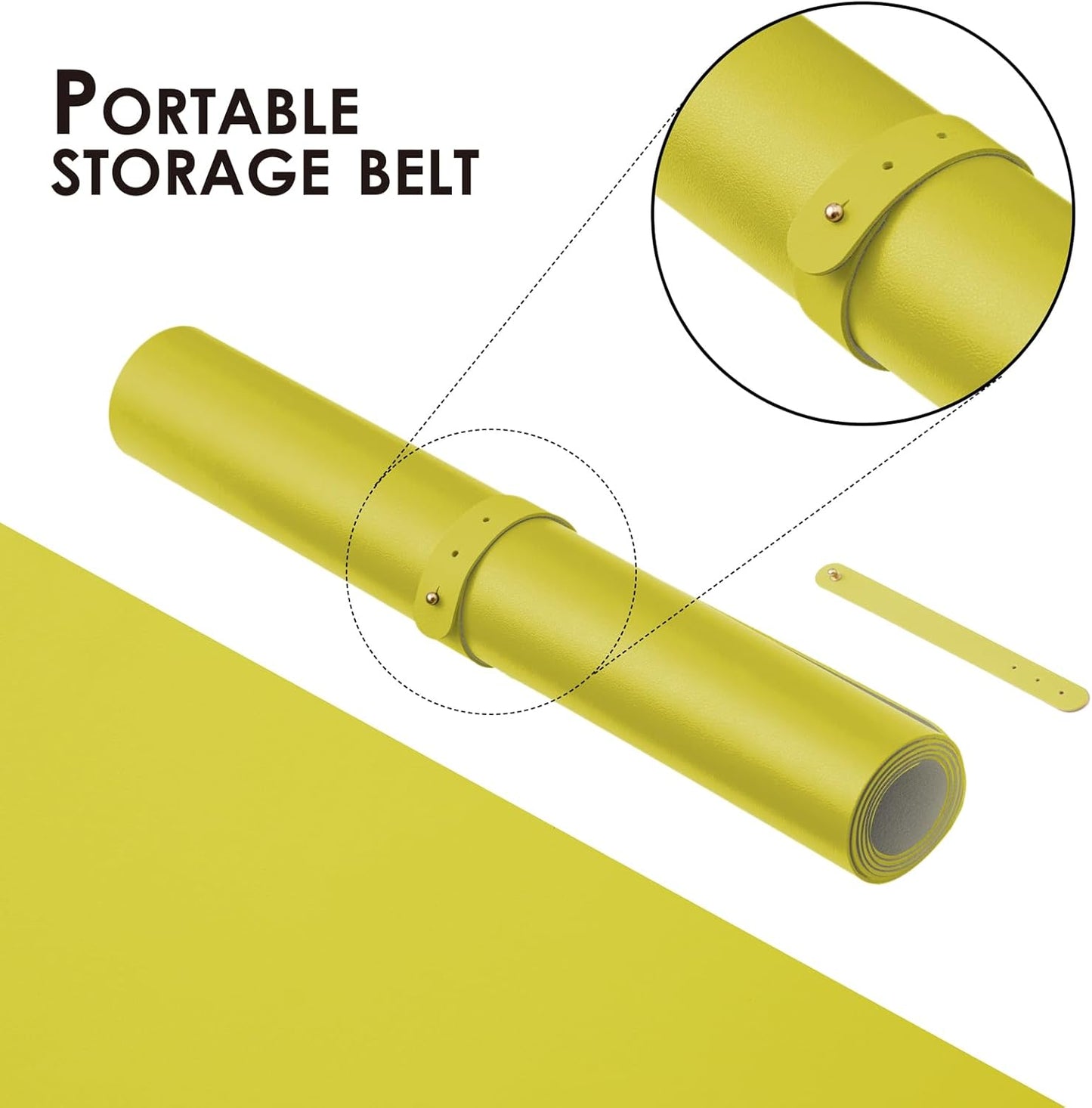 HOMIEAZICOZI Leather Desk Mat - Non-Slip PU Pad for Office and Home Organization Accessories Ideal Large Mouse Mats on Top of Desks (Lemon Yellow,36''x 17'') (DPD-LY-L)