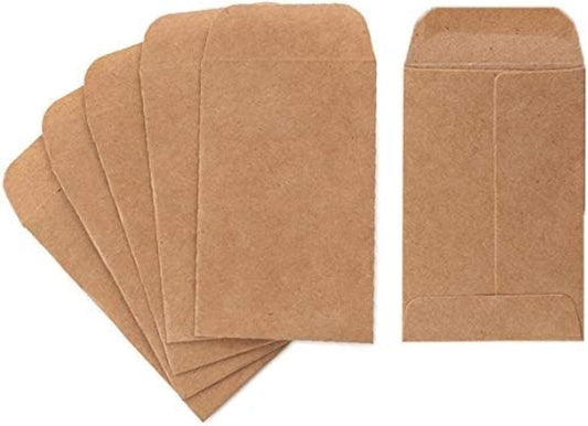 Coin And Small Parts Envelopes 100 Pack 2.25"x 3.5" With Gummed Flap For Homes And Office Use (100 Pack)