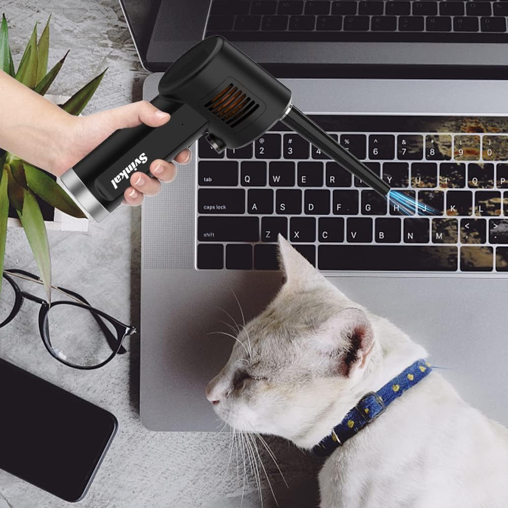 Air Duster, Handheld Cordless Air Duster, Air Blower Rechargeable, Electric Compressed air Gun Battery Operation, for Cleaning Computer Keyboard Camera Lego Toys.