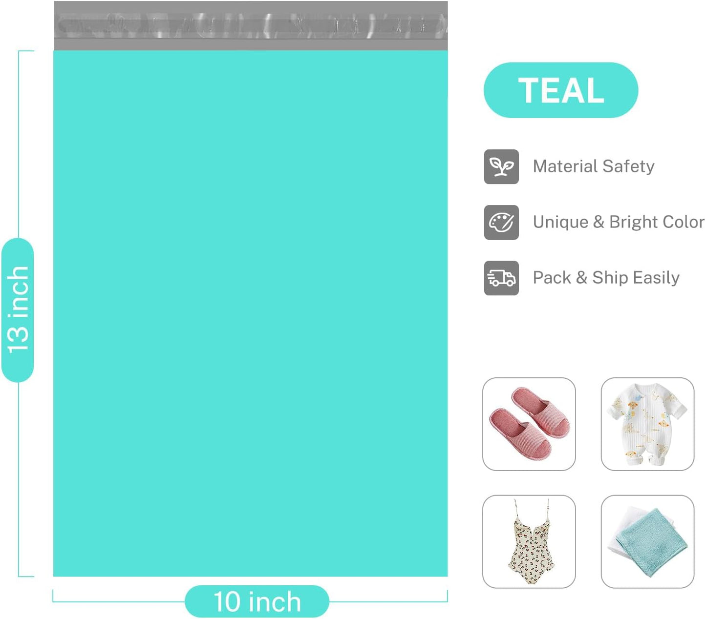Metronic Poly Mailers 10x13 100 PC, Small Shipping Bags Mailing Envelopes Self Seal, Mailers Poly Bags for Shipping Waterproof and Tear-Proof, Mailing Bag Packaging Bags for Small Business, Teal