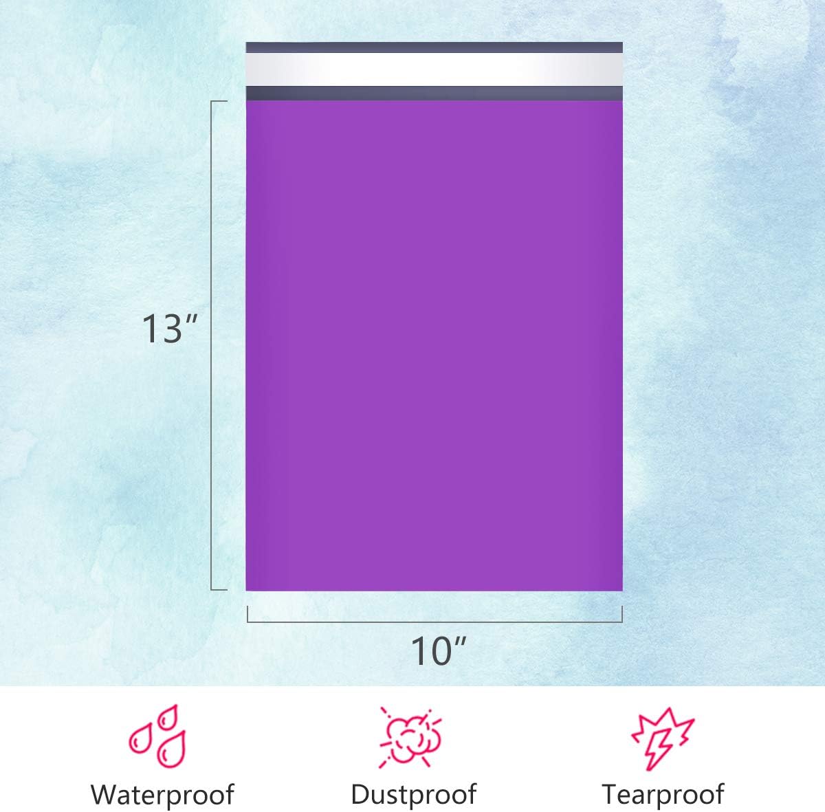 UCGOU Poly Mailers 10x13 Inch Purple 200 Pack Shipping Bags #4 Strong Mailing Envelopes Boutique Packaging Postal Self Seal Adhesive Waterproof and Tear Proof Small Business for Clothes Books