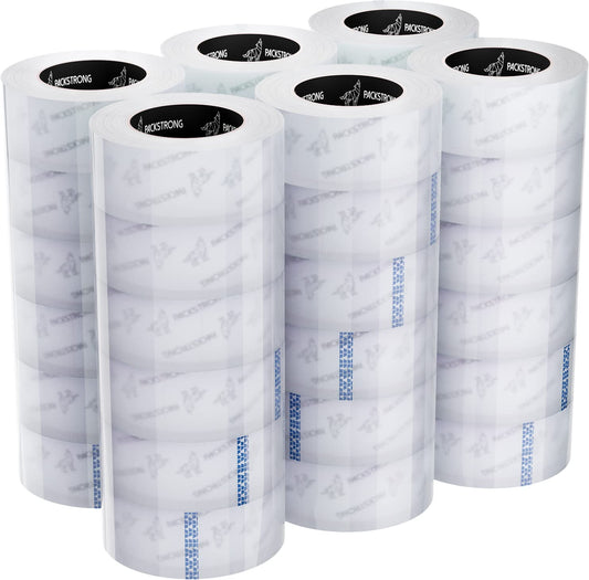 Packstrong Industrial Grade Clear Packing Tape 36 Rolls - Extra Strong - 110 Yards per Roll - 2" Wide x 3.1 mil Thick, Acrylic Adhesive Heavy Duty Tape