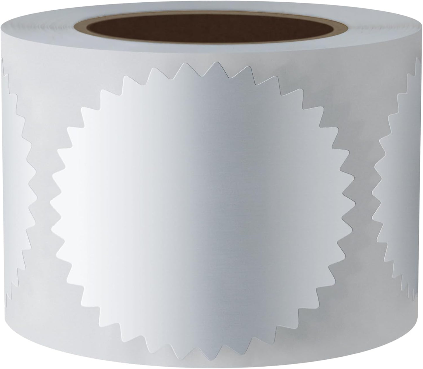 Hybsk 300pcs 2 inch Silver Metallic Certificate Sealing Labels with Serrated Edge Awards Legal Embossing Stickers (Silver)