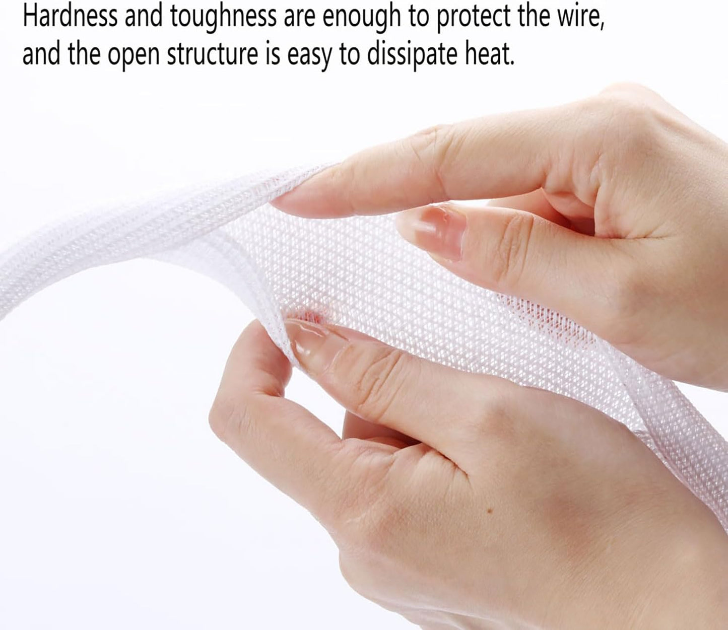 1/4" x100ft Split Sleeve Wire Loom Tubing - Cat-Proof Cord Protector for USB, Power, Audio/Video Cables | Chew-Resistant Sleeving, Easy Install, White