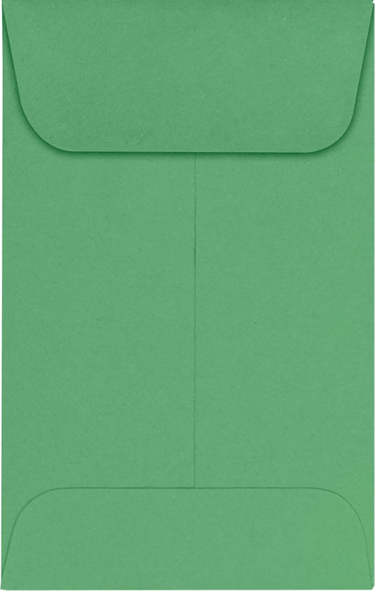 LUXPaper #1 Coin Envelopes | 2 1/4" x 3 1/2" | Holiday Green | 80lb. Text | 50 Qty