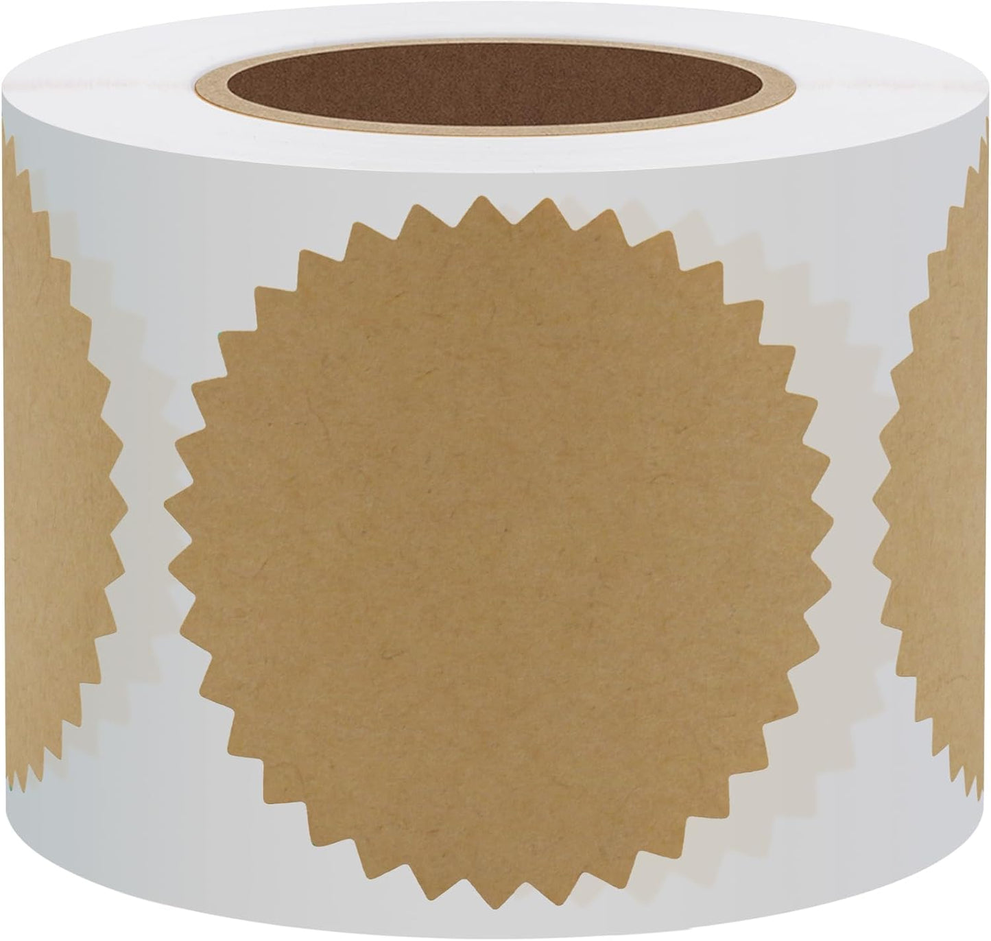 Hybsk 300pcs 2 inch Kraft Paper Certificate Sealing Labels with Serrated Edge Awards Legal Embossing Stickers (Kraft Paper)