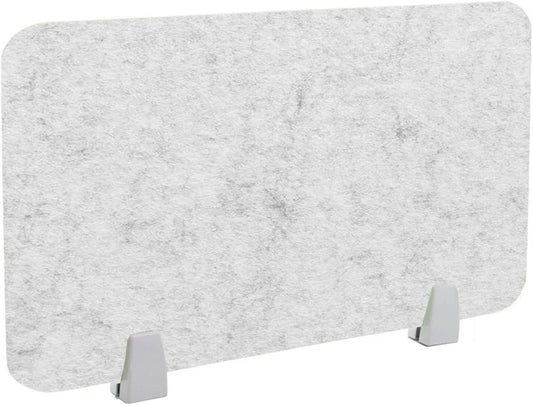 Icegrey Acoustic Desk Divider Privacy Panel Removable Sound Absorbing Desk Partition Board with 2 Clips for Student Call Centers Offices Braries Classrooms Library, Silver Grey, 23.4x11.7"