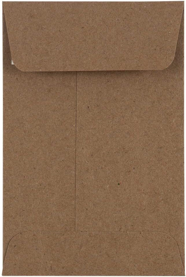 LUXPaper #4 Coin Envelopes | 3'' x 4 1/2'' | Grocery Bag Brown | 70lb. Text | 50 Qty