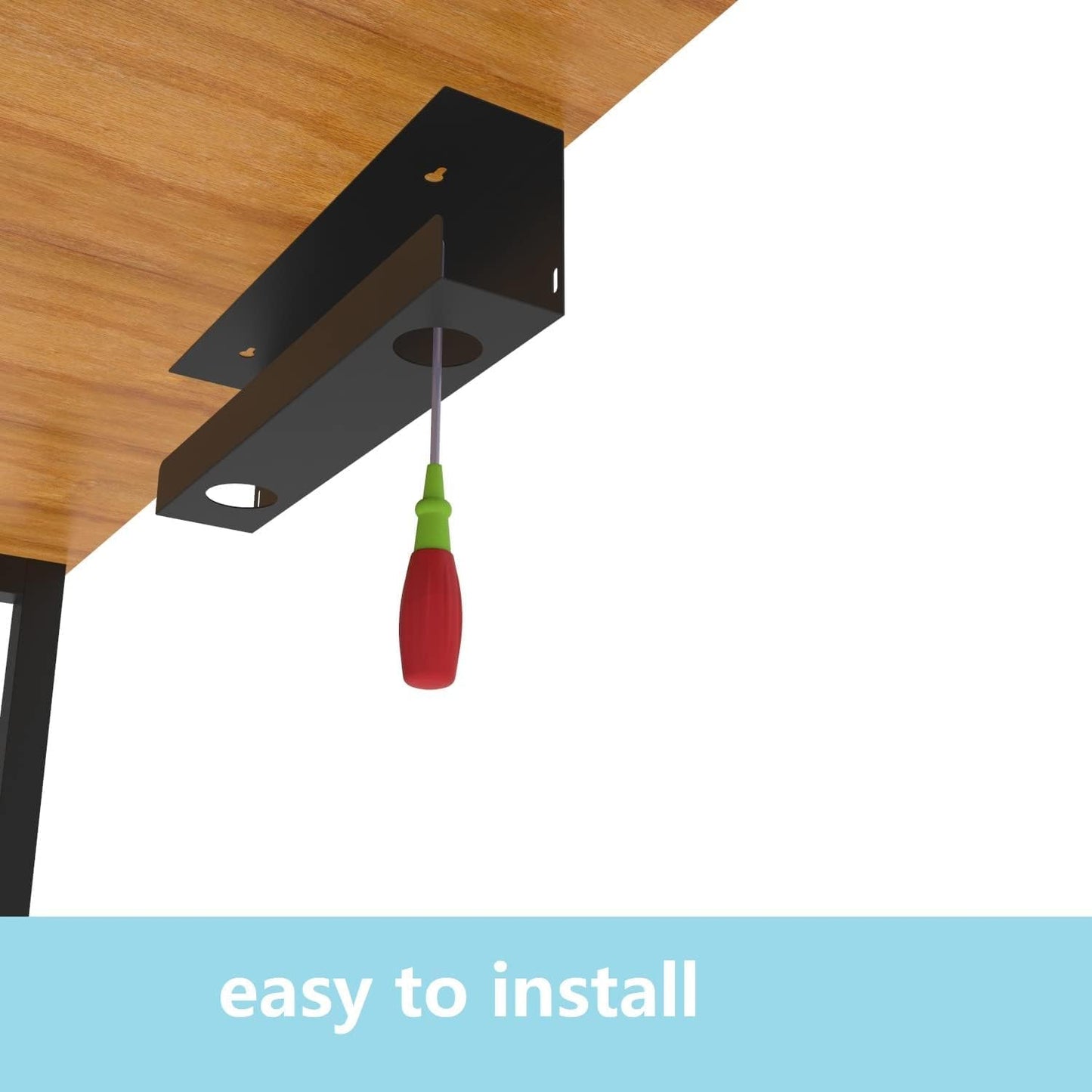 Jingchengmei Under Desk 17 inch Wide Cable Management Tray, Power Strip Holder, Metal Cord Organizer, Wire Management for Office and Home, Black (UDCMT17In, Black)