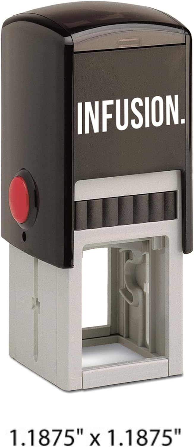 Infusion Self-Inking Custom Rubber Stamp (Personal or Business Use) - Choose from 16 Colors (1-3/16" x 1-3/16")