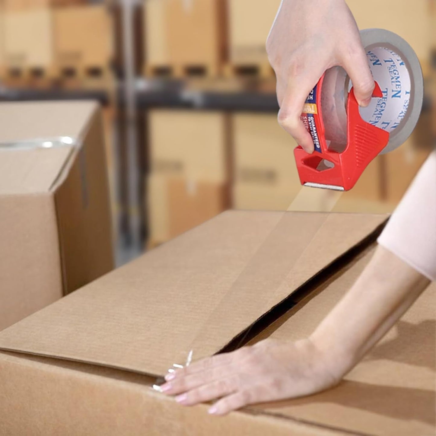 Heavy Duty Clear Packing Tape with Dispenser Combo for Shipping, Moving & Storage,Thicker Clear Packing Tape, 1.88 inches Wide, 60 Yards Per Roll, 6 Pack 360 Total Yards