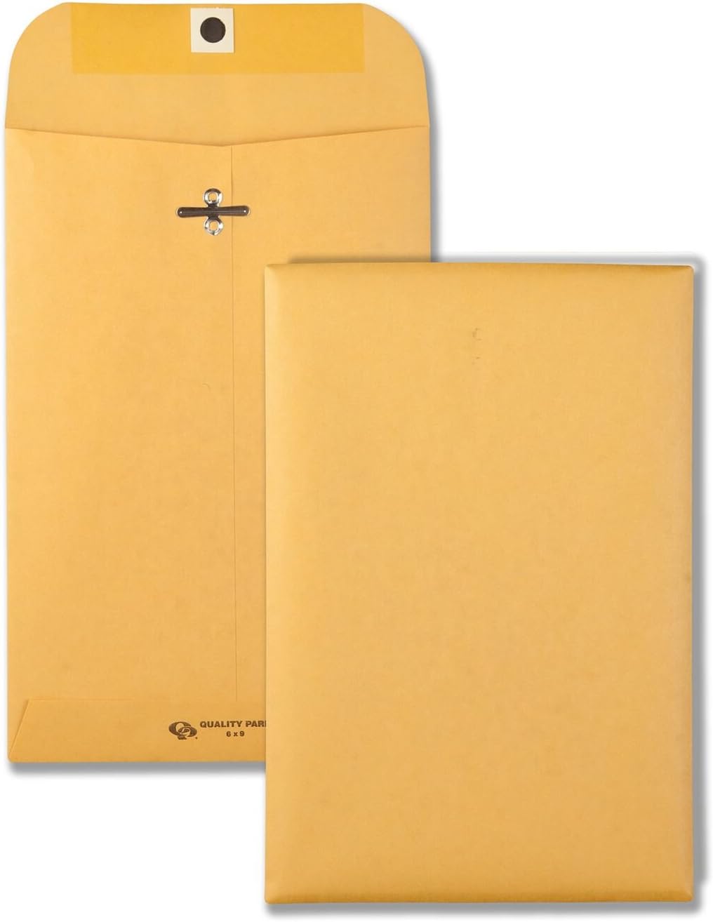 Quality Park 9" x 12" Clasp Envelopes, Brown Kraft, Gummed Flap, 100/Box (QUA37790) & 6 x 9 Clasp Envelopes, Clasp and Gummed Closures for Storing or Mailing, 28 lb Kraft Paper, 100 per Box (QUA37855)