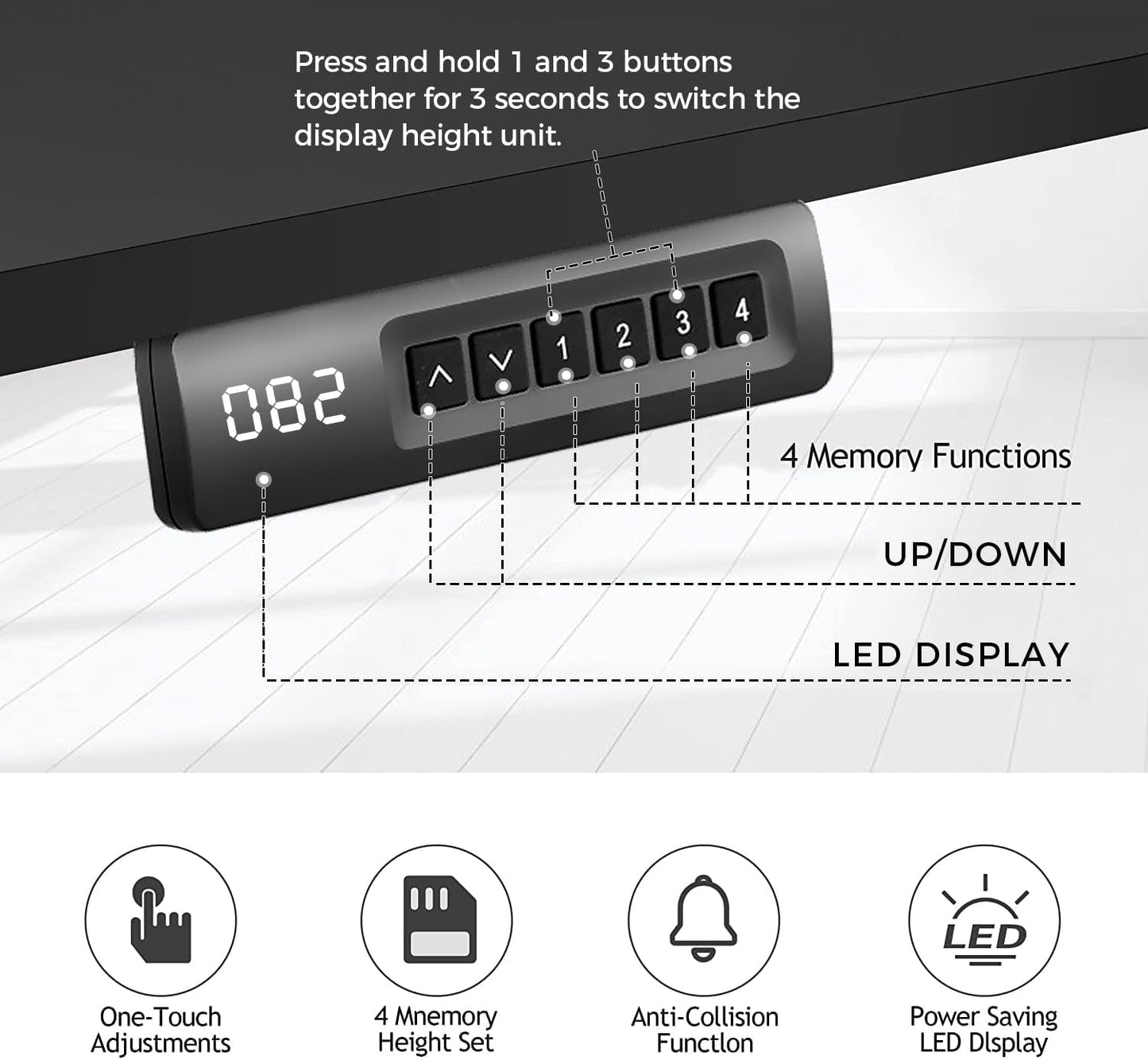 Electric Standing Desk 63 x 24 Inches Adjustable Height Ergonomic Sit Stand Up Desk Curved for Home Office Computer Workstation with 2 USB Ports 3 Power Outlets Memory Preset Wheels, Black