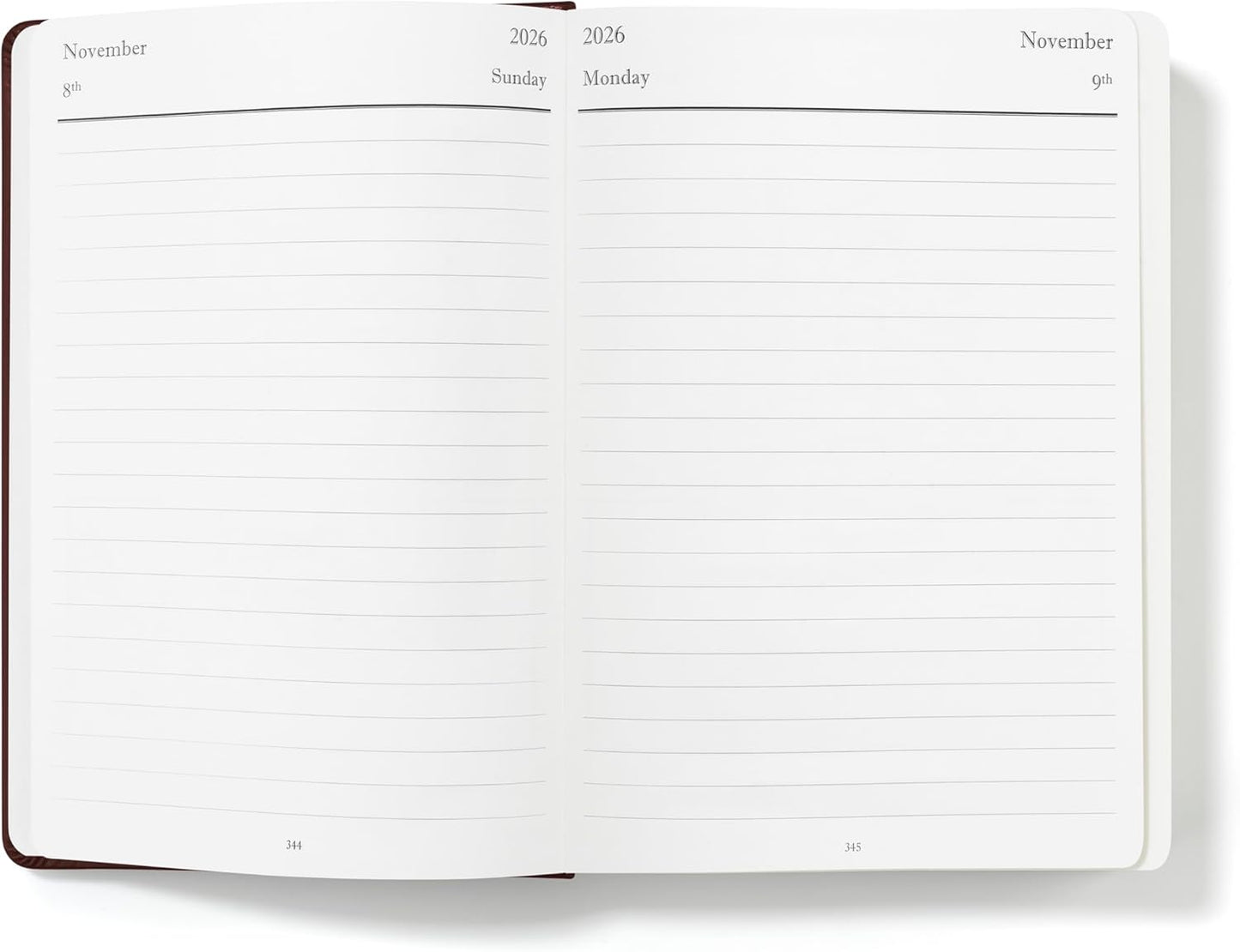 Wykeham's Executive 2026 Daily Journal Planner – US Public Holidays & Format – Customization Available (Personalized Conker, 8.5"×5.5")