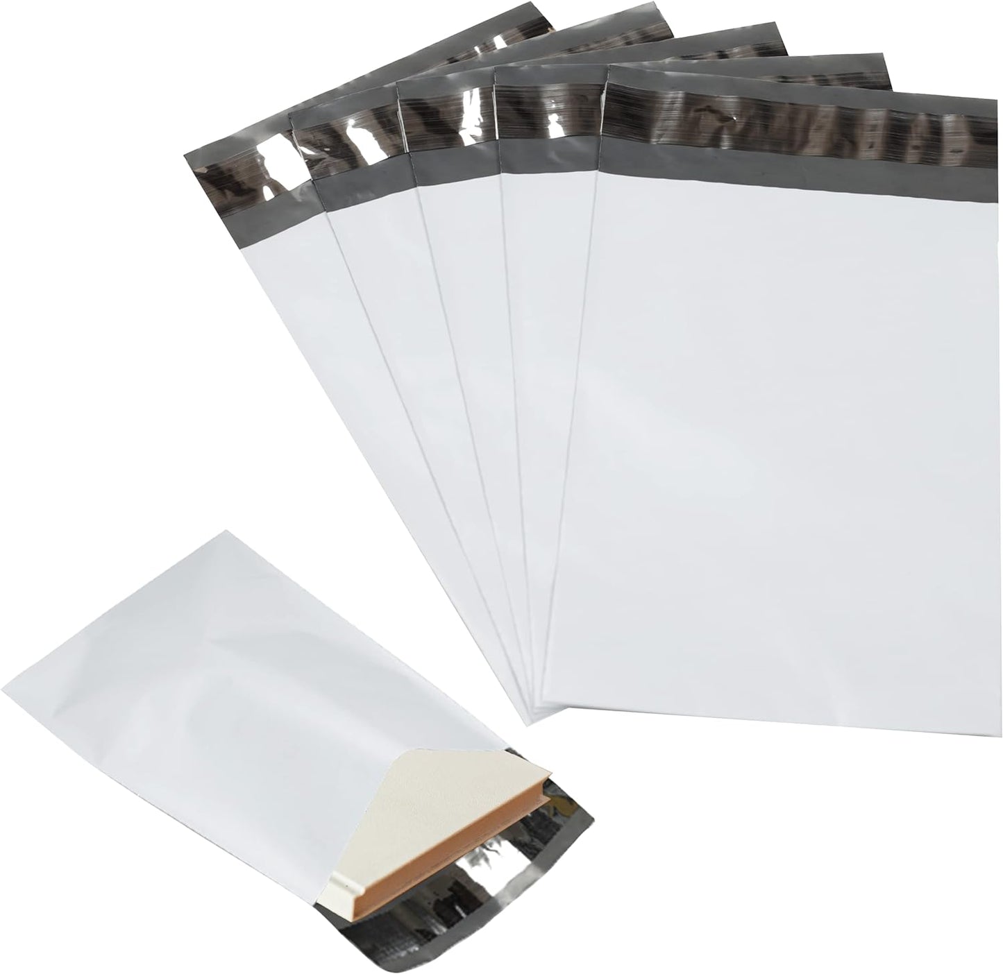 3000 Pack Secure Seal White Poly Mailers - 7.5x10.5 Safe Shipping Bags - E-Commerce Self Sealing 2 Mil Poly Envelopes
