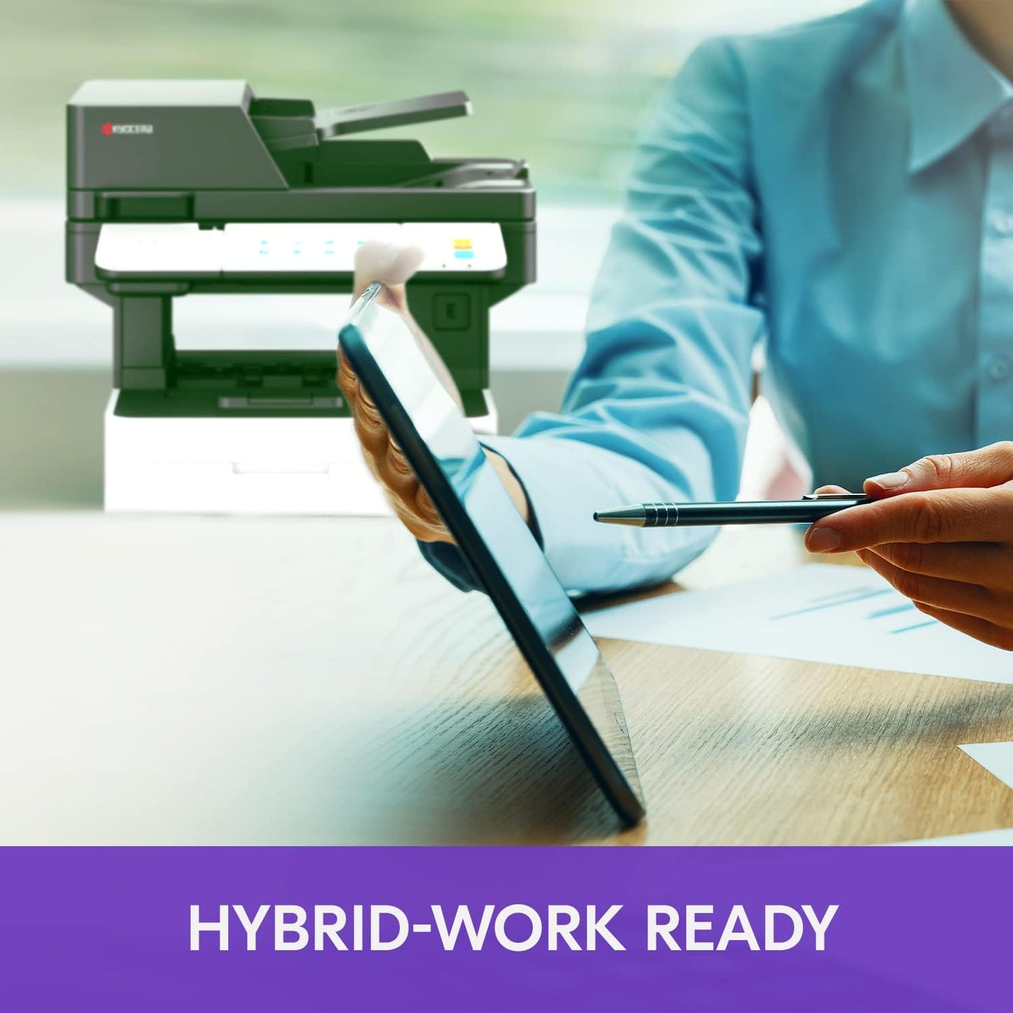 KYOCERA ECOSYS MA4500ifx All-in-One Monochrome Laser Printer (Print/Copy/Scan/Fax), 47 ppm, Up to Fine 1200 dpi, Gigabit Ethernet HyPAS Capable, 7 inch Touchscreen Panel, 512 MB