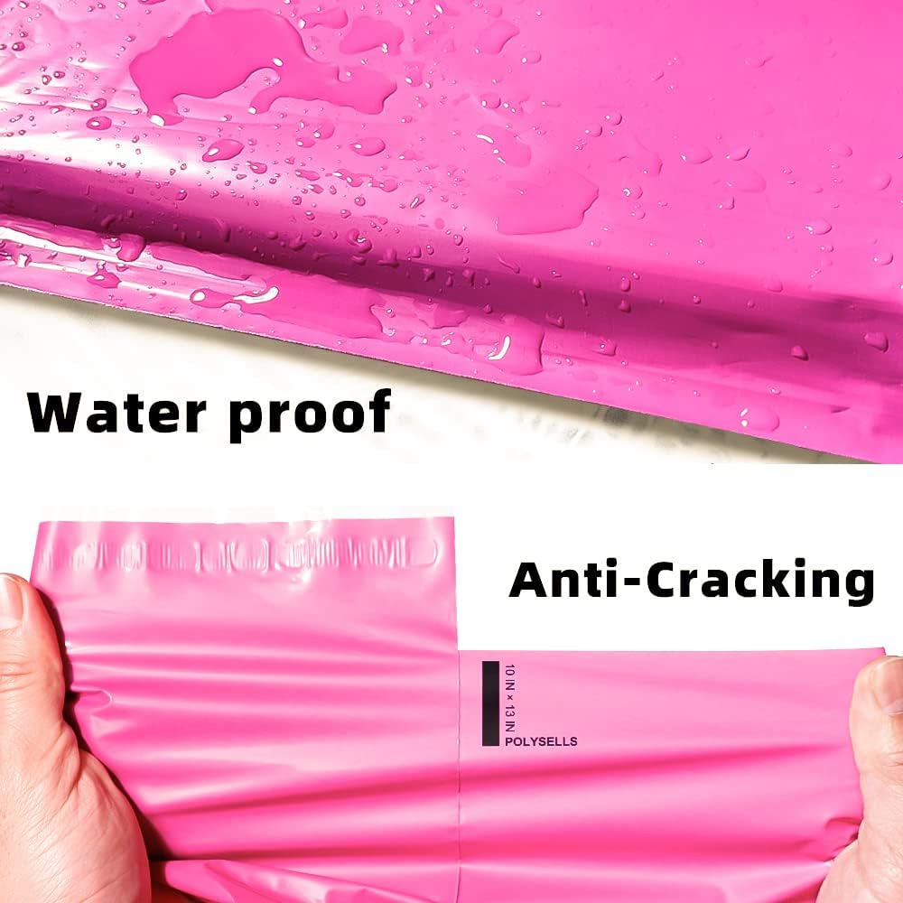 POLYSELLS 500 pcs 14.5x19 Inches Pink Poly Mailers Shipping Envelopes, Strong Adhesive Sealing, Waterproof, and Tear-resistant Postal Mailing Bags for Clothing, Books, and Accessories