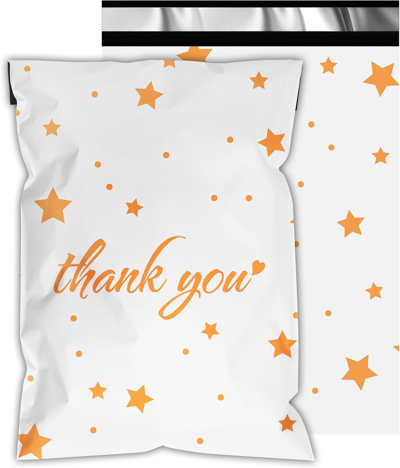 Thank You Poly Mailers 6x9 Inch 100 Pcs - Pentagram printed Shipping Bags, 2.4mil Thickness, Waterproof and Tear Resistant Mailing Envelopes, Self-Sealing Packaging Bags for Small Business