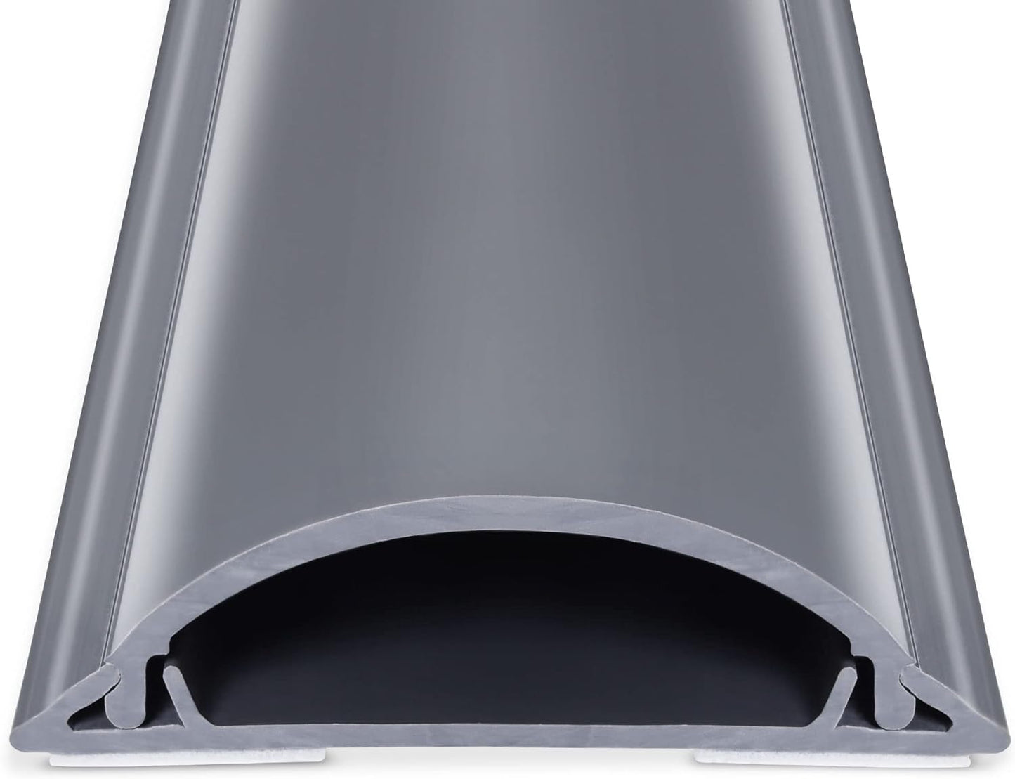 Cord Cover 6.6ft(2xL3.3Ft), Large Capacity Gray PVC Cord Hider - Hard Floor Wire Cover for Cable Management - 1.8" W x 0.6" H