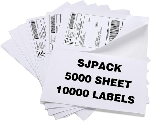 10000 Half Sheet Laser/Ink Jet Shipping Label 5-1/2" X 8-1/2" Blank White Labels(10000 Labels)