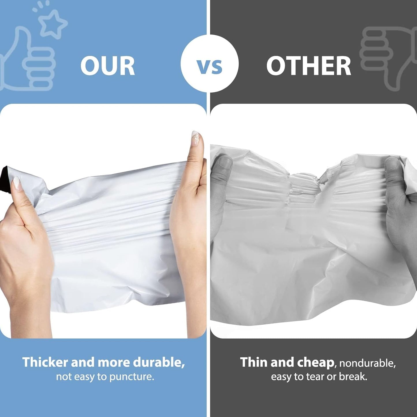 Metronic 6x9 Poly Mailer Envelopes 100 Pack Shipping Bags with Self Adhesive, Waterproof and Tear-Proof Postal Bags in White