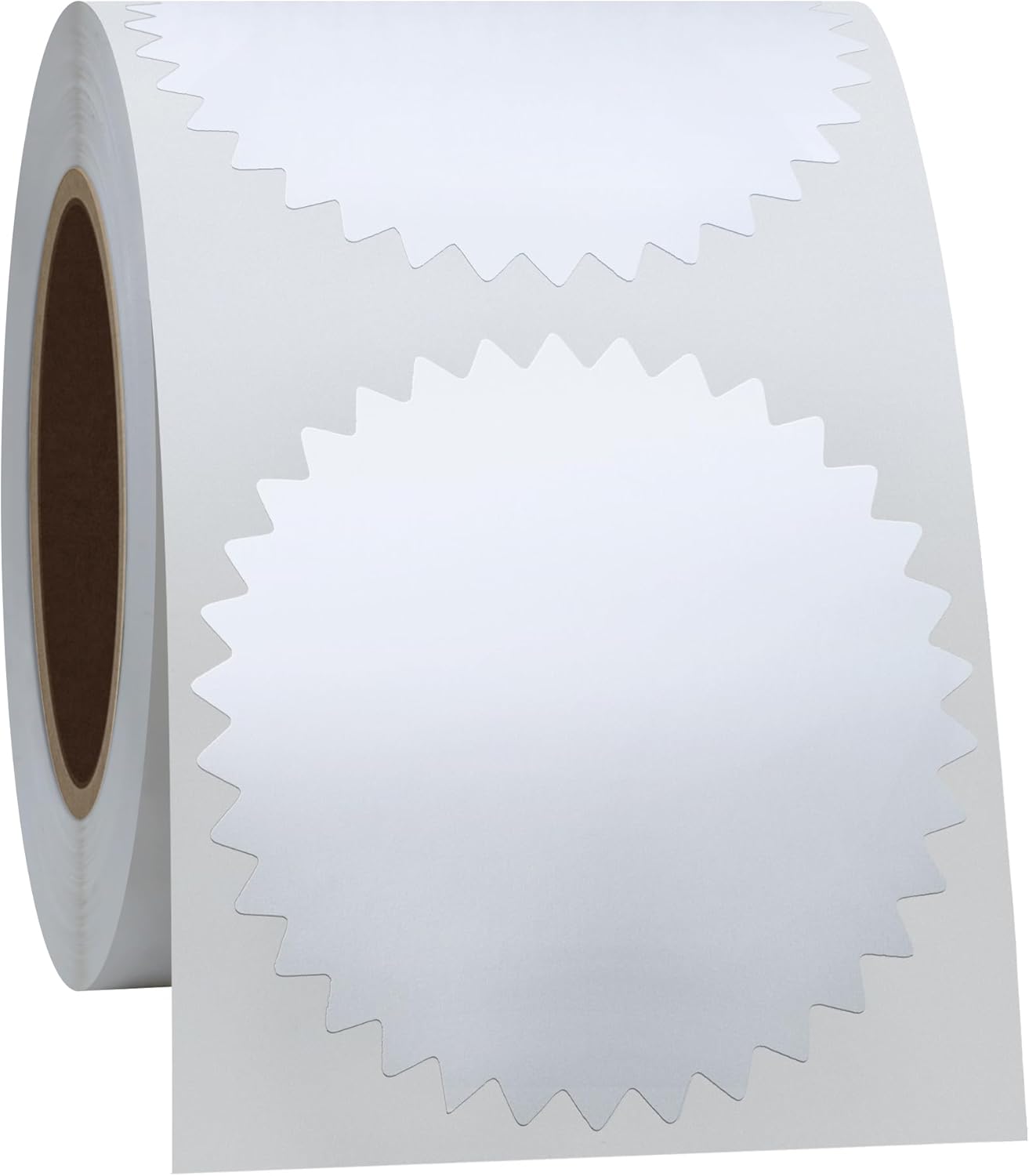 Hybsk 300pcs 2 inch Silver Metallic Certificate Sealing Labels with Serrated Edge Awards Legal Embossing Stickers (Silver)