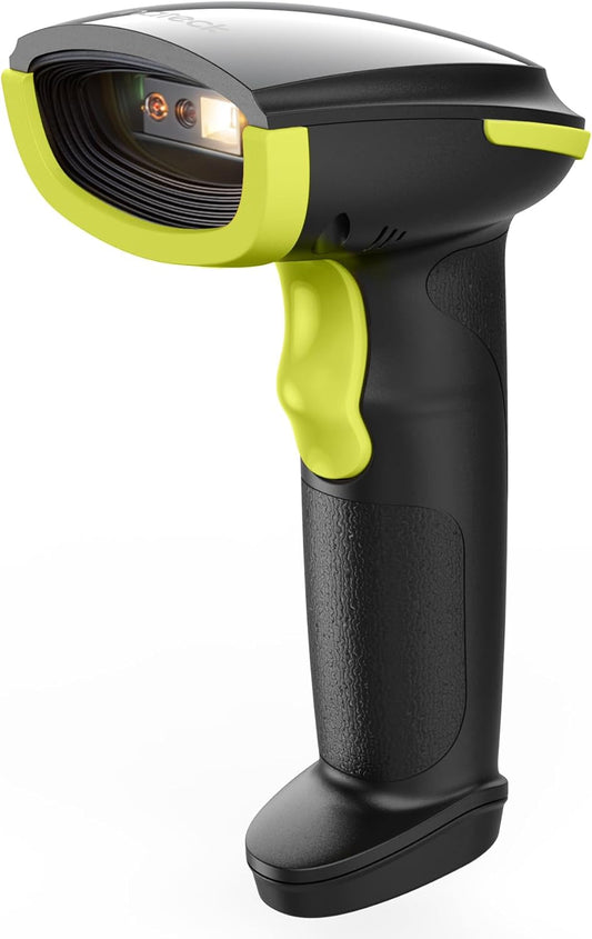 Inateck 2D Barcode Scanner, Wireless Bluetooth QR Barcode Scanner, Handheld Scanner with APP and SDK, 1 Charge for 3 Months, BCST-23 Green